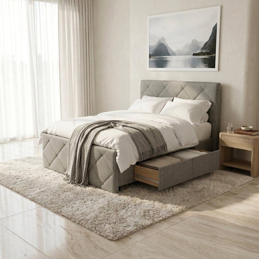 NZ Made Crystal Bed Frame With Drawers Venus Medium Bundle 1 - alternate view