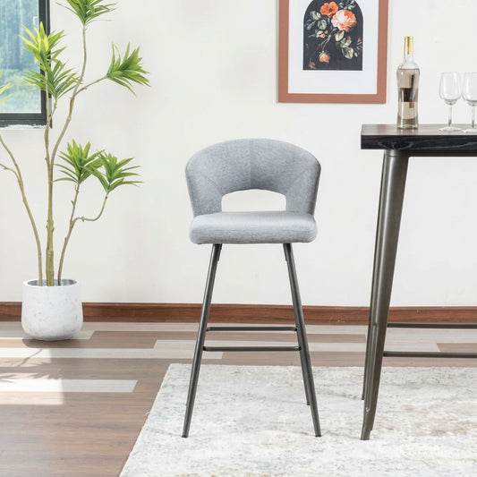 Curve Comfort Bar Stool Light Grey Set of 2 PCS - Floor Model - alternate view