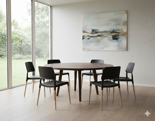 Ebony Dining Chairs Set of 6 Black