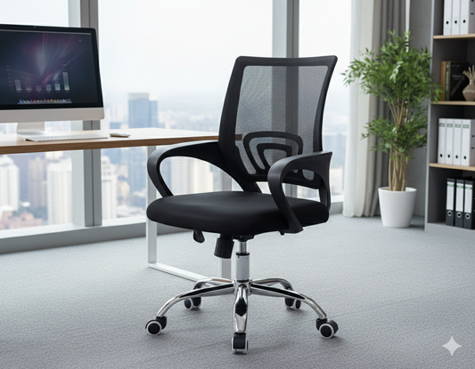 Rory Office Chair Black with Medium Back