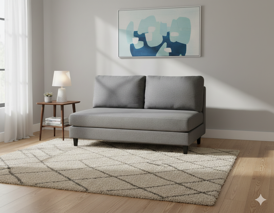 Versatile 2 Seater Fabric Sofa Grey - alternate view
