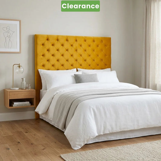 Athens Tufted Square Headboard Turmeric King Size - Floor Model - alternate view