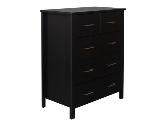 Bella 5 Drw Tallboy Black