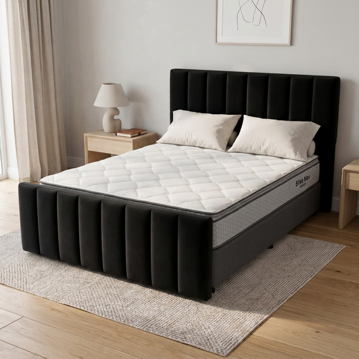 NZ Made Wave Plus Bed Frame + Bliss Max Medium Mattress