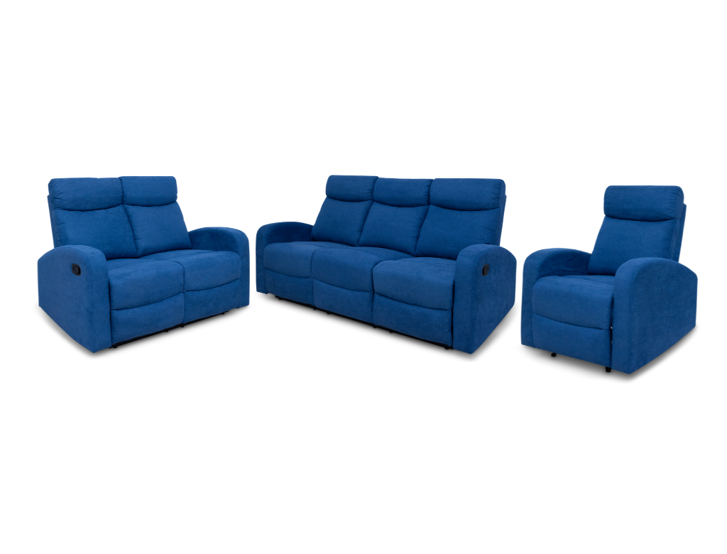 SupreCoz 3RR + 2RR + R Recliner Suite Linen Blue