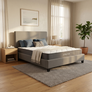 Sleeptime  Bed Frame Linen Grey + Sleeptime Spazor Pocket Spring Mattress - lifestyle