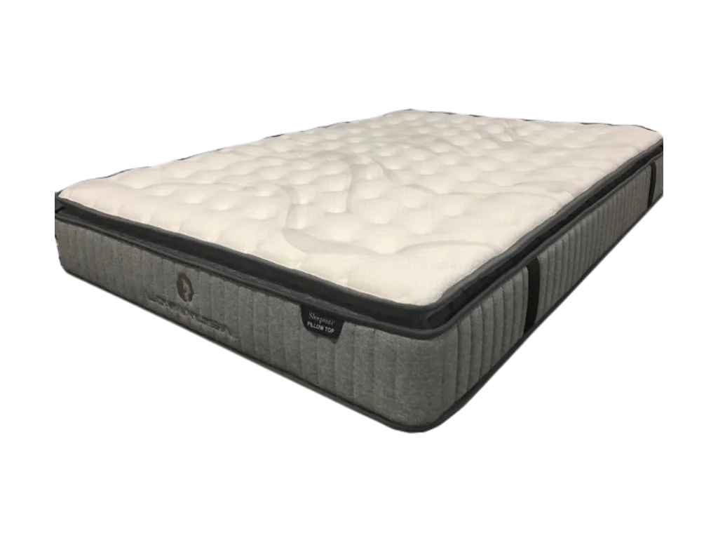 Maverick Bed Frame (Black/White) + SleepMax Pillow Top Mattress