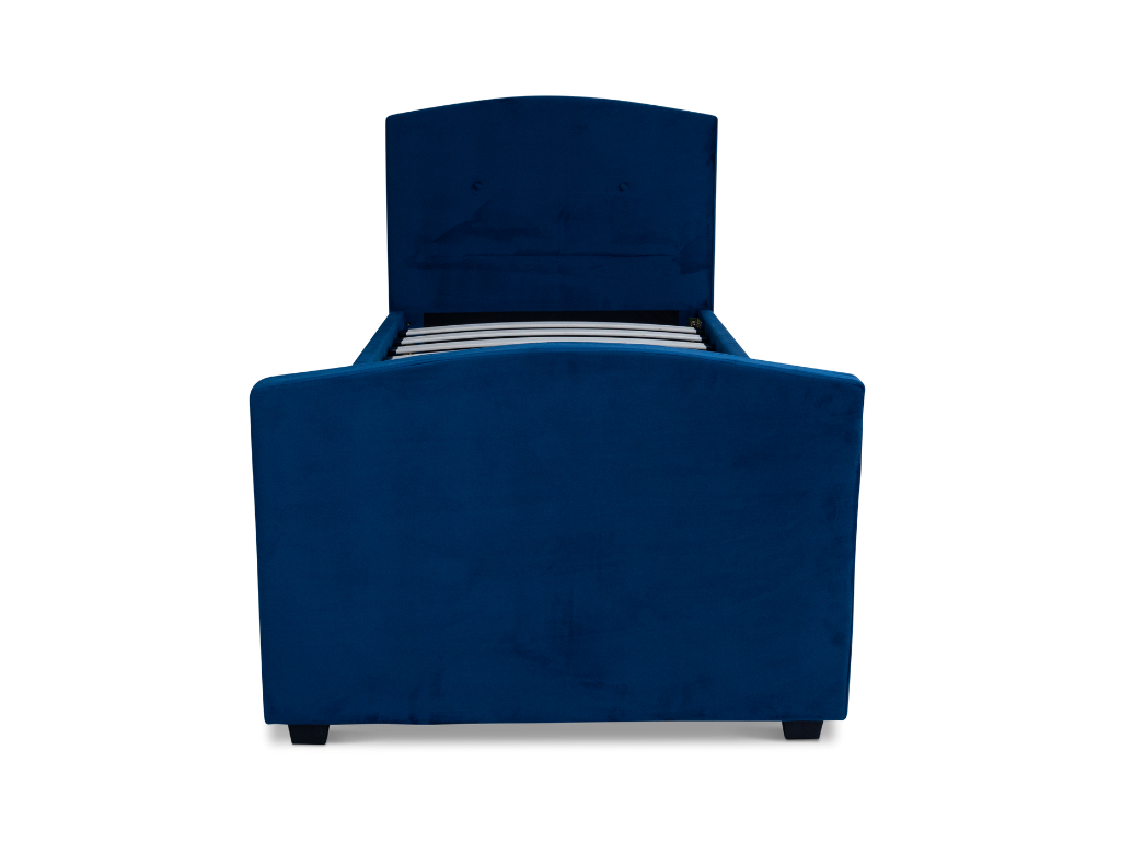 DriftEase Single Trundler Bed Frame Velvet Blue