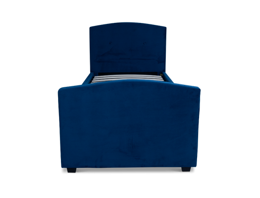 DriftEase Single Trundler Bed Frame Velvet Blue