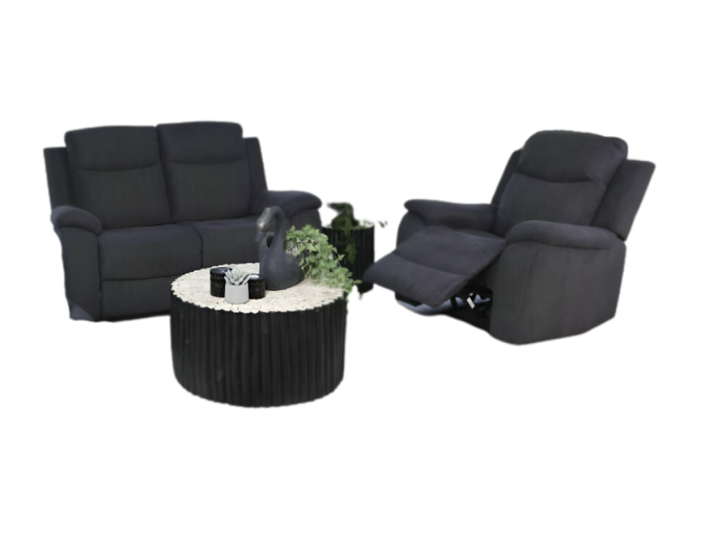 Relaxo 2RR + R Recliner Suite - Grey Cotton