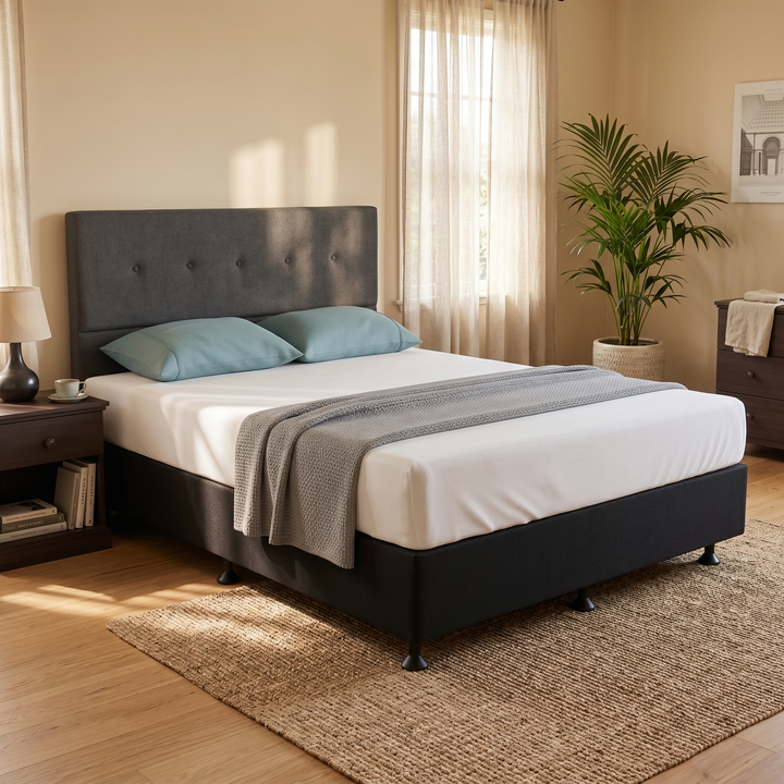 NZ Made Snooz Bed Base Black - lifestyle