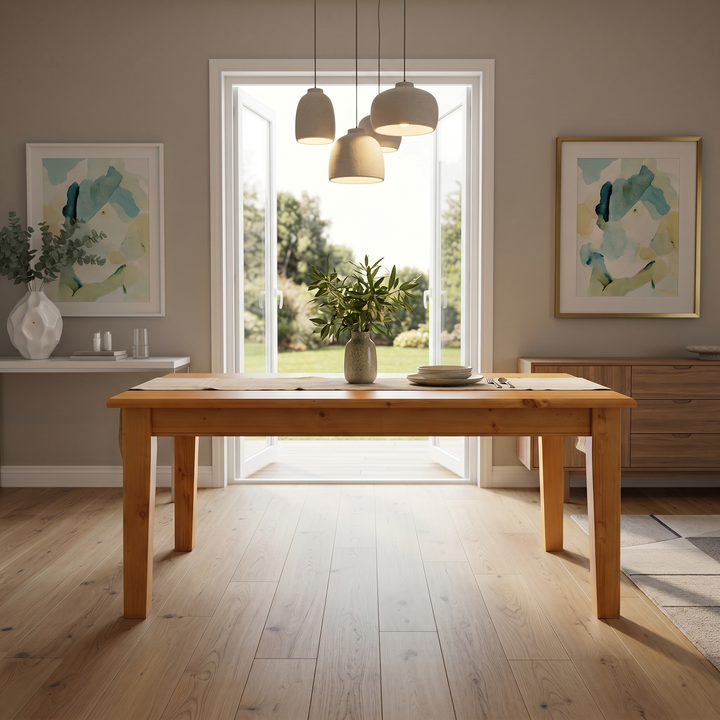 Solid Wood Dining Table Pine - lifestyle