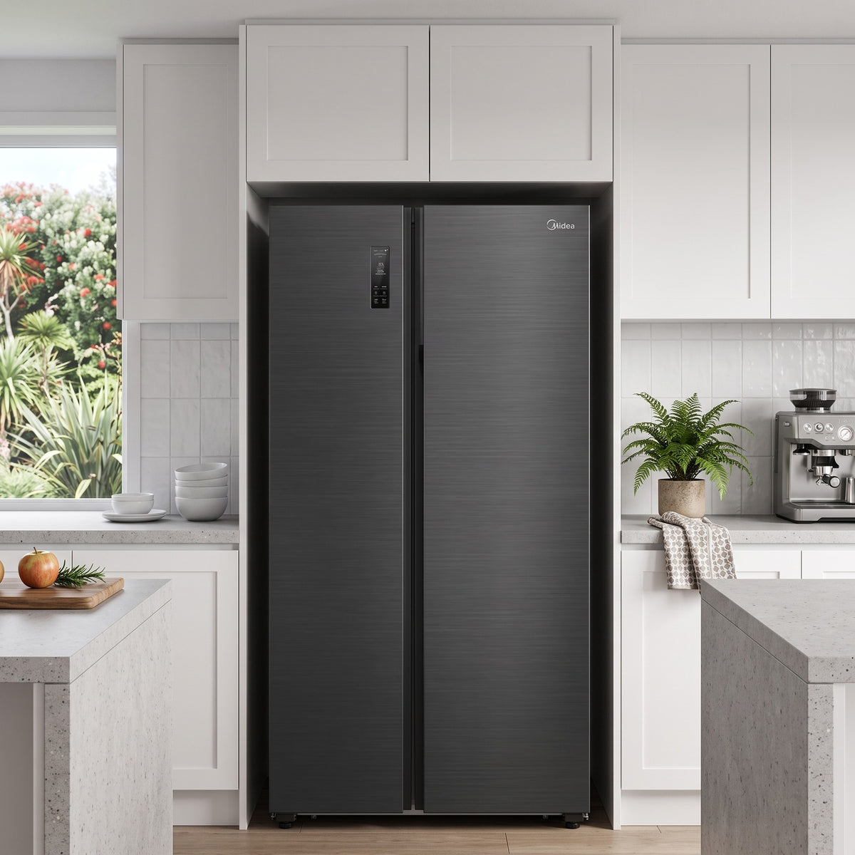 Midea SpaceMaster 700L Side by Side Fridge Freezer lifestyle