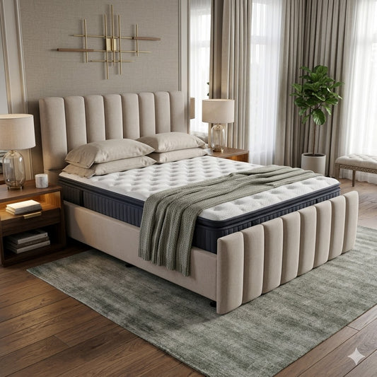 NZ Made Wave Bed Frame + SleepTime Pocket Pillowtop Mattress