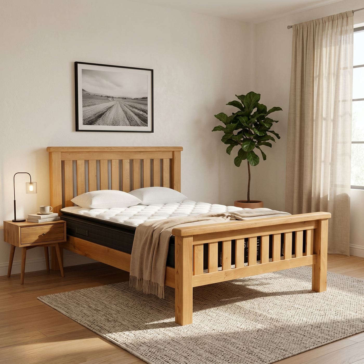 Richard Bed Frame + SleepTime Medium Mattress - lifestyle