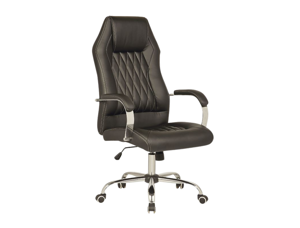 Robin Office Chair Black with White Stitching