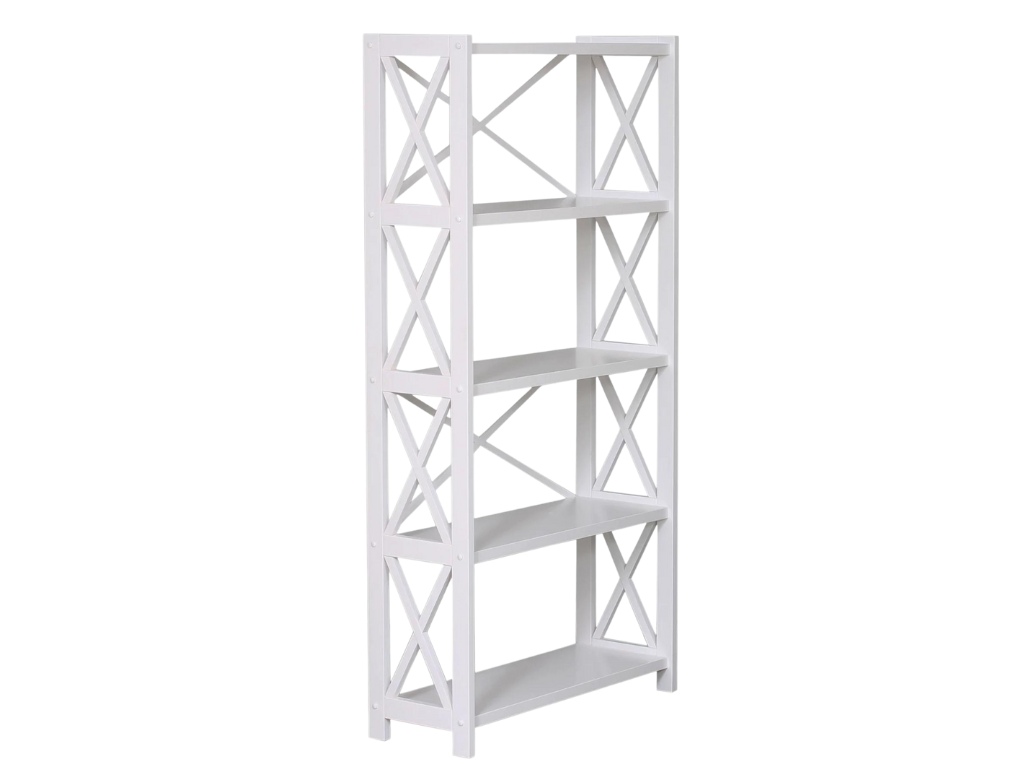 Dixon Bookcase White - 1605x800x300MM