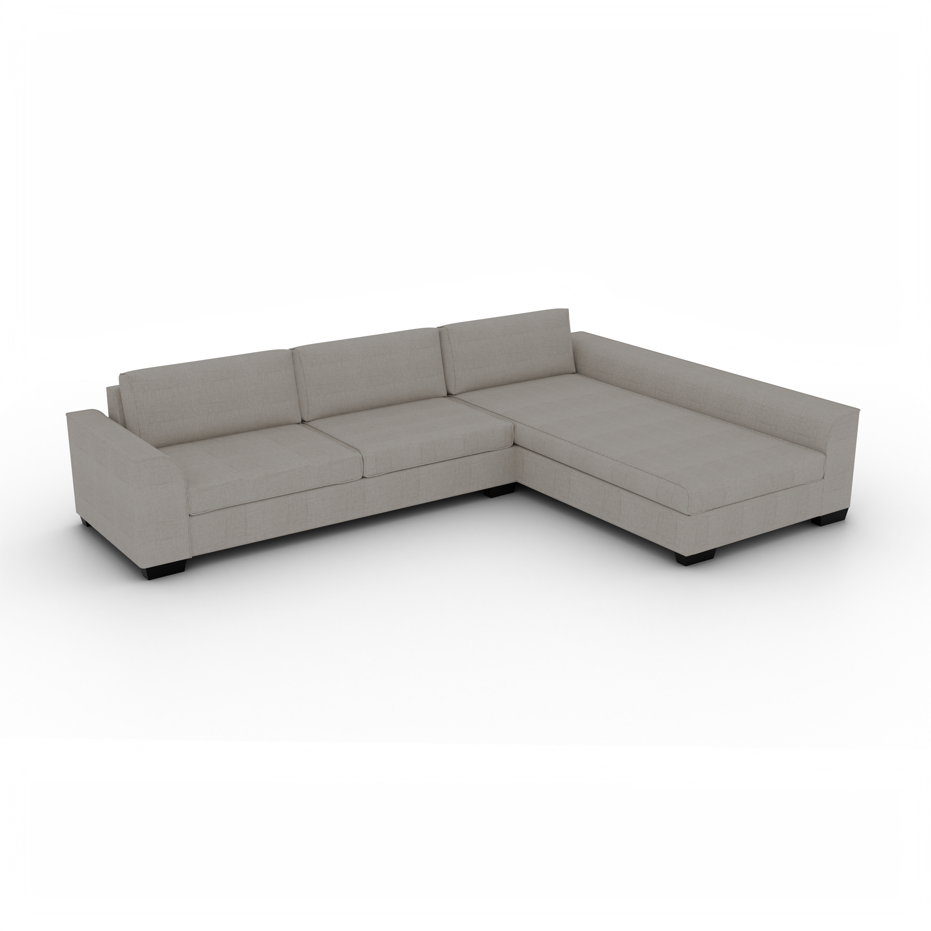 NZ Made Harbor Long-Arm with Chaise Corner Sofa-Ramsey Biscuit