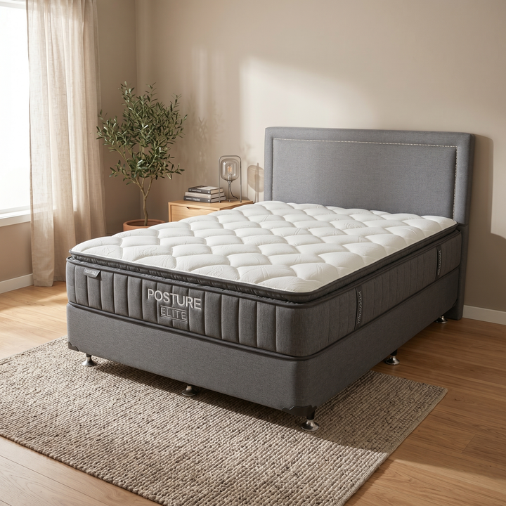 SleepMax Posture Elite Medium Mattress + NZ Made Eco Bed Base - lifestyle