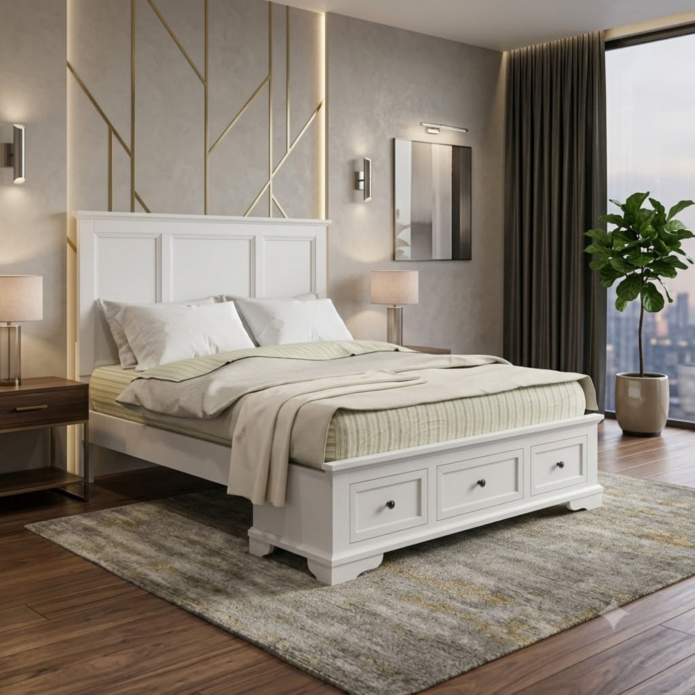 Sienna Queen Bed Frame – White