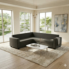 NZ Made Eco 6 Seater Corner Sofa Charcoal Colour  - Floor Model