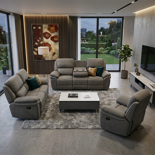 Comfort Cove Recliner Suite Grey | Furniture World NZ