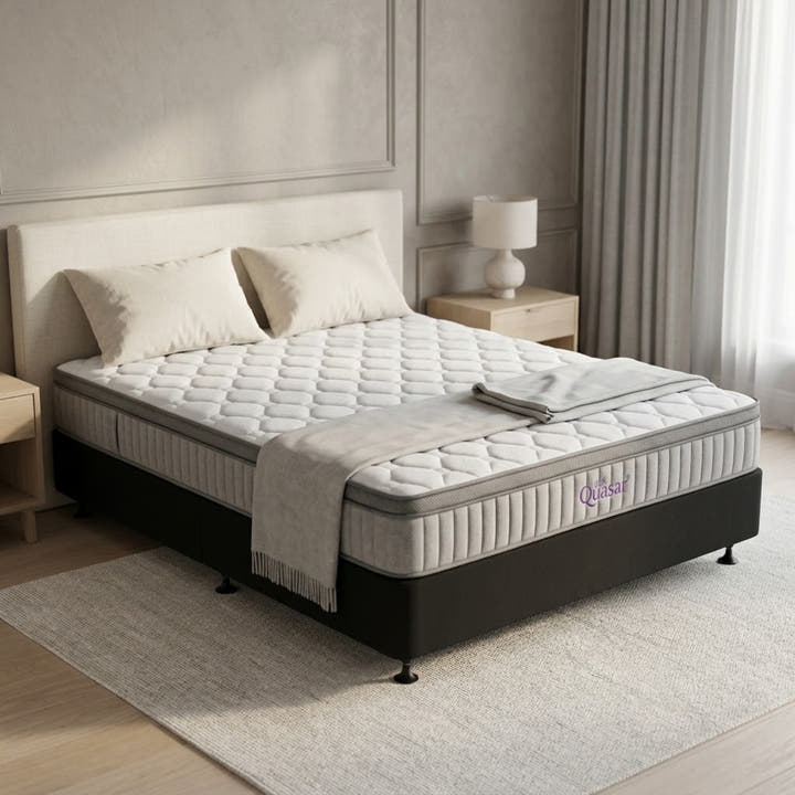 NZ Made Eco Bed Base + Quasar Eurotop Mattress