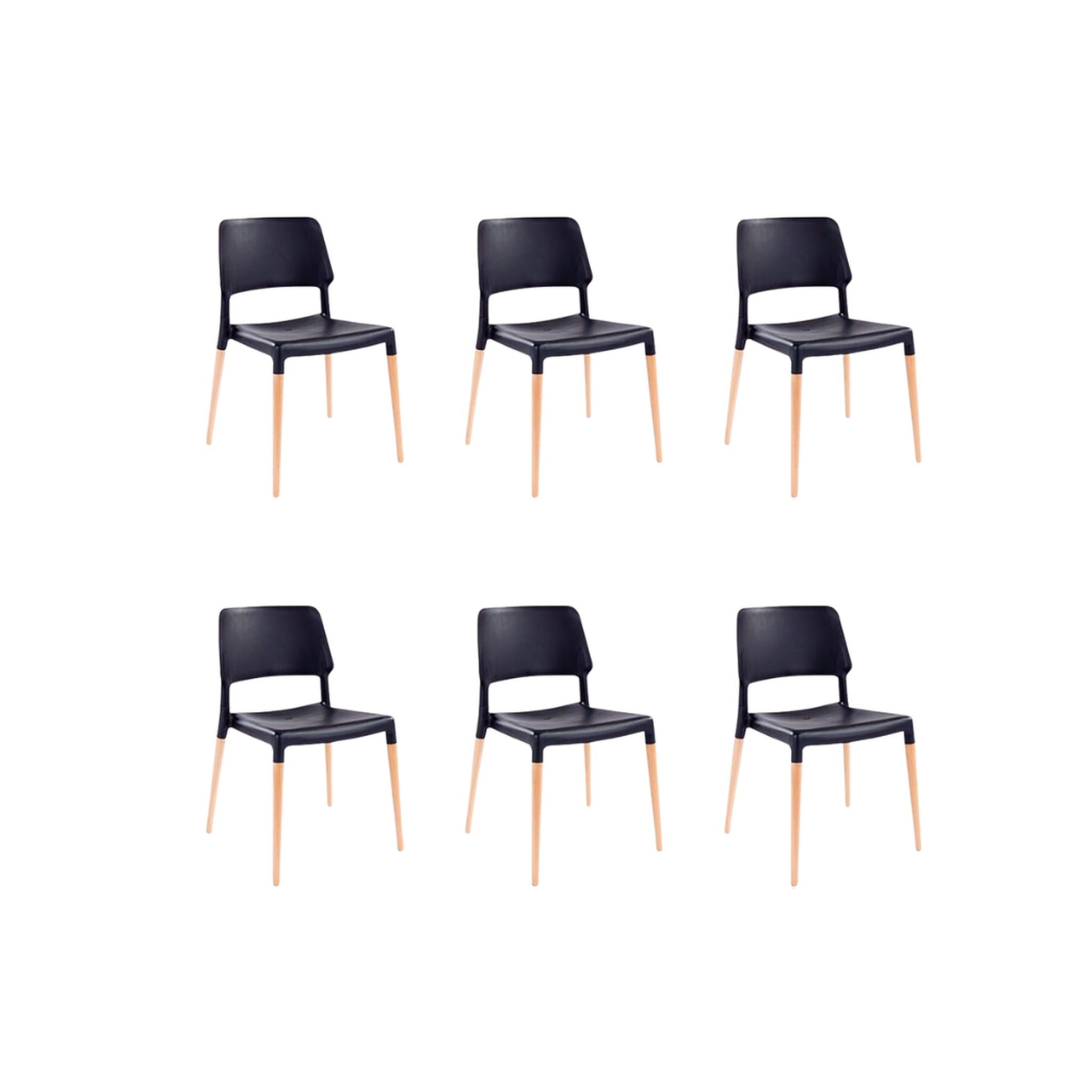 Ebony Dining Chairs Set of 6 Black | Furniture World Auckland
