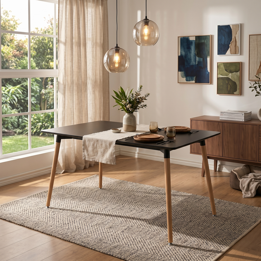 Thrifty 1.2M Dining Table Black - lifestyle