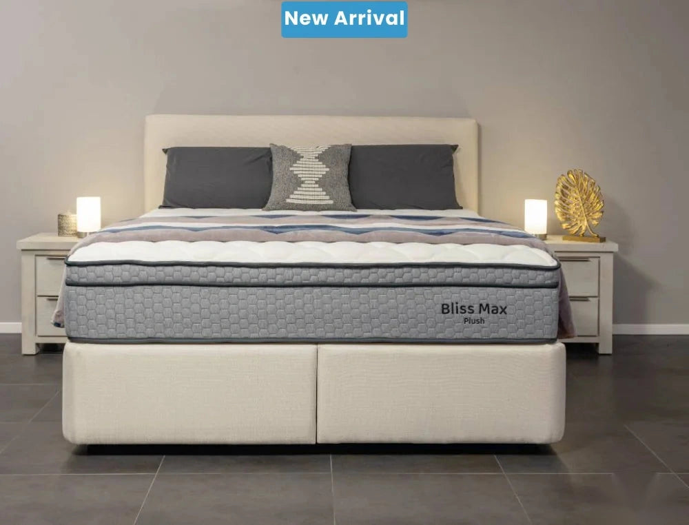 NZ Made Bliss Max Plush Mattress + Royal Bed Base