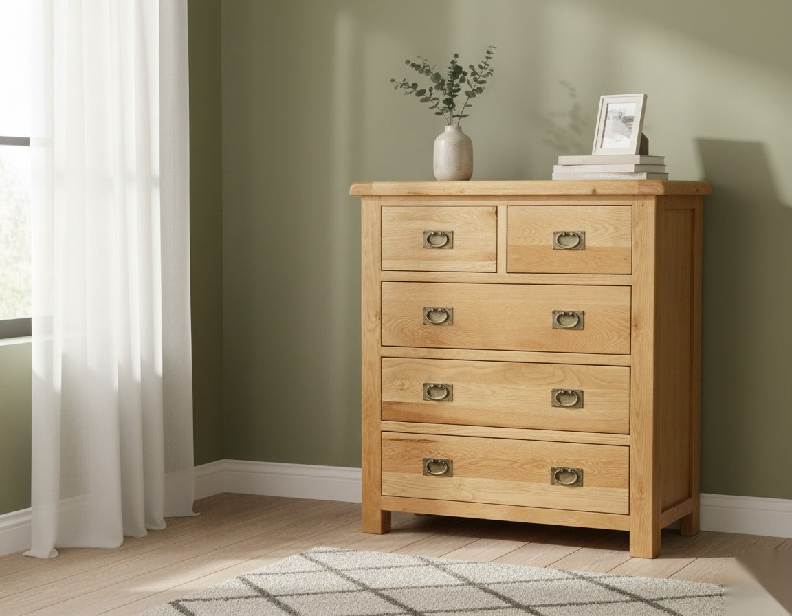 Richard 5 Drw Tallboy - Detail View | Furniture World NZ