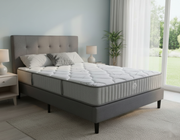 Shirley Fabric Bed Frame +Sleepmax Econ Mattress - Detail View | Furniture World NZ