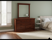 Serena 6 Drw Dresser / Mirror - Detail View | Furniture World NZ