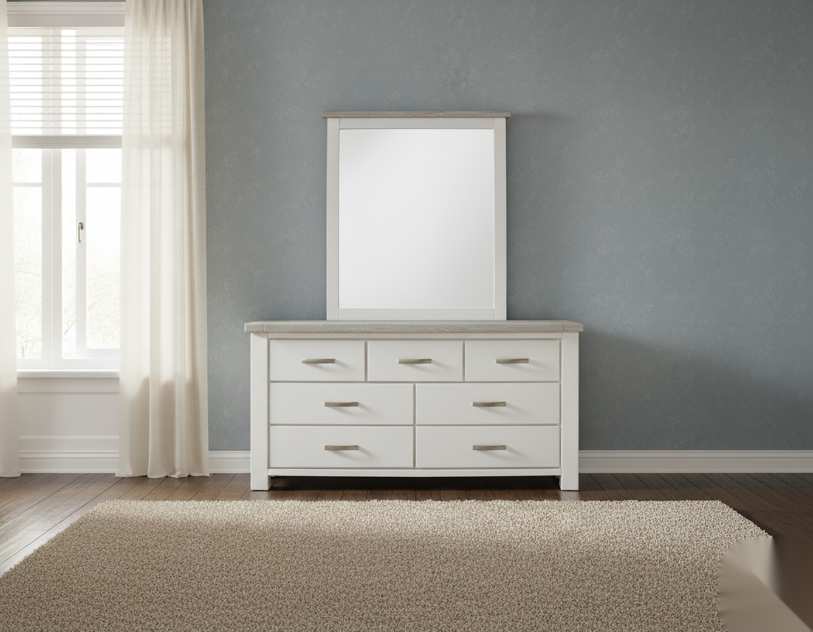 UrbanNest 7 Drw Dresser / Mirror - Detail View | Furniture World NZ