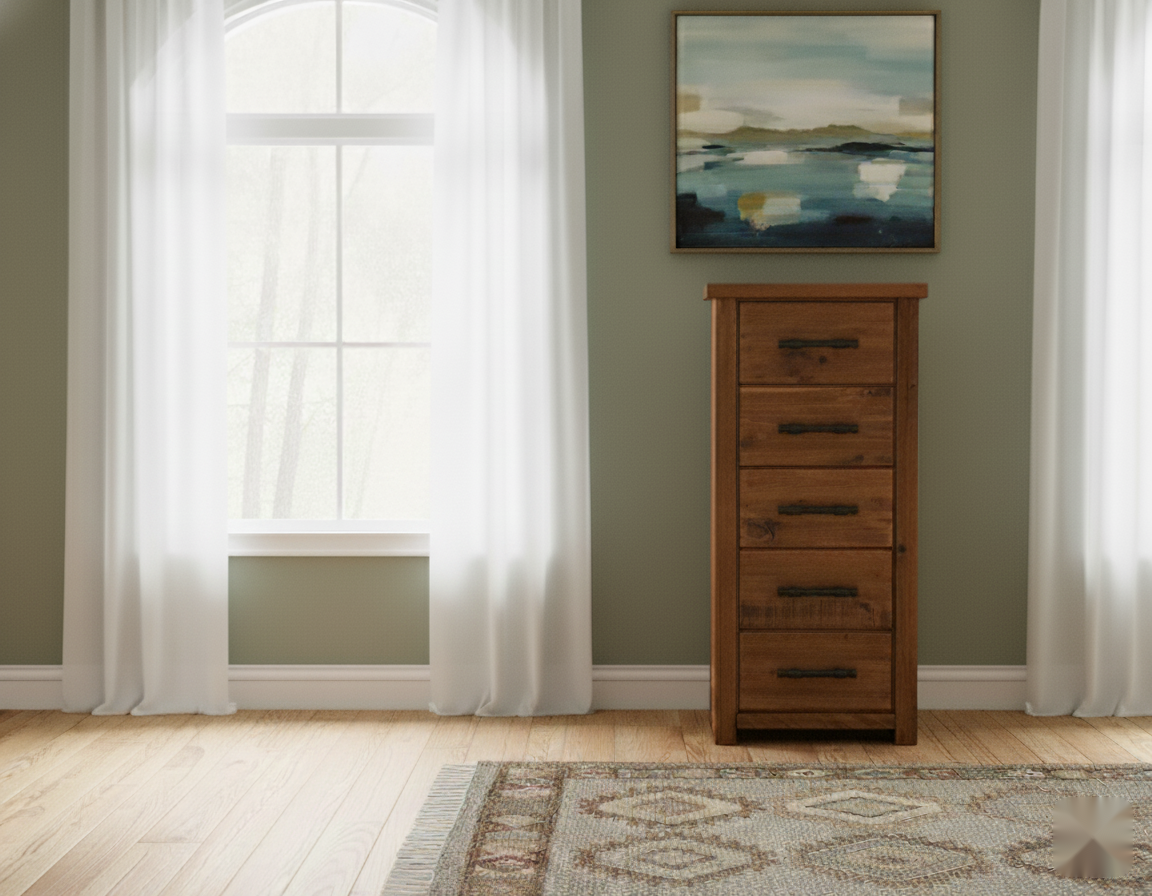 Oakwood 5 Drw Slimboy - Detail View | Furniture World NZ