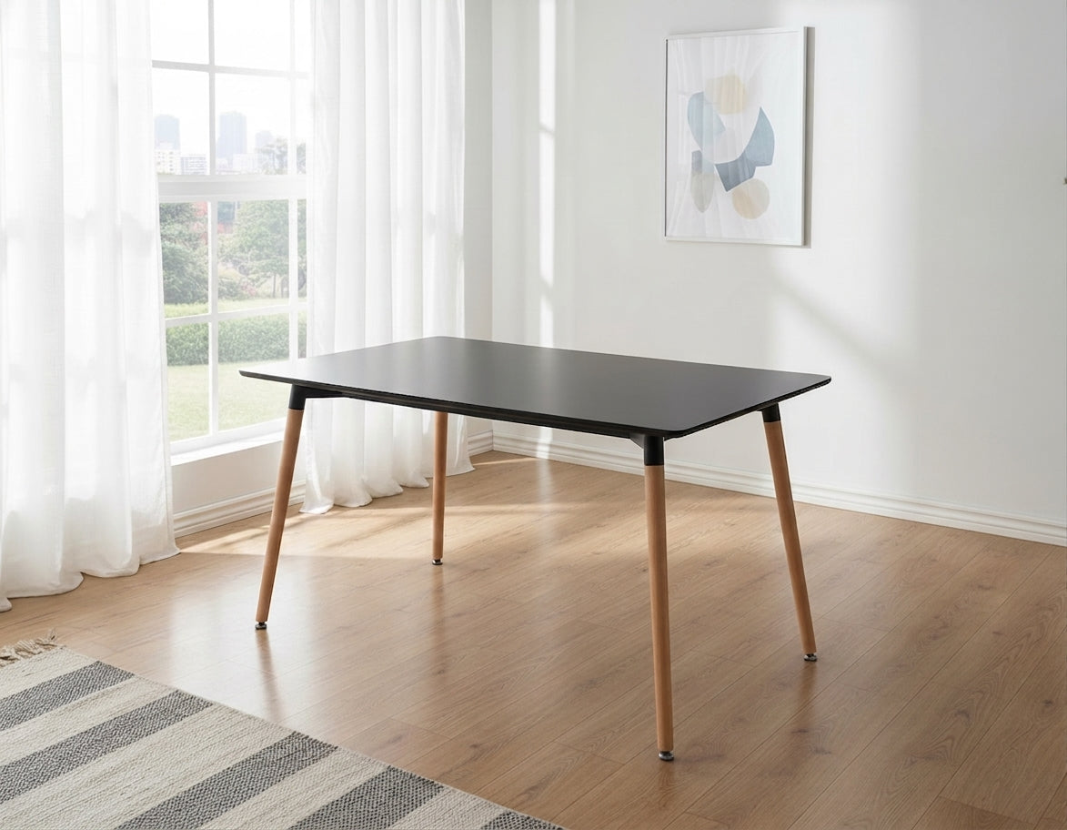 Thrifty 1.2M Dining Table Black - Detail View | Furniture World NZ