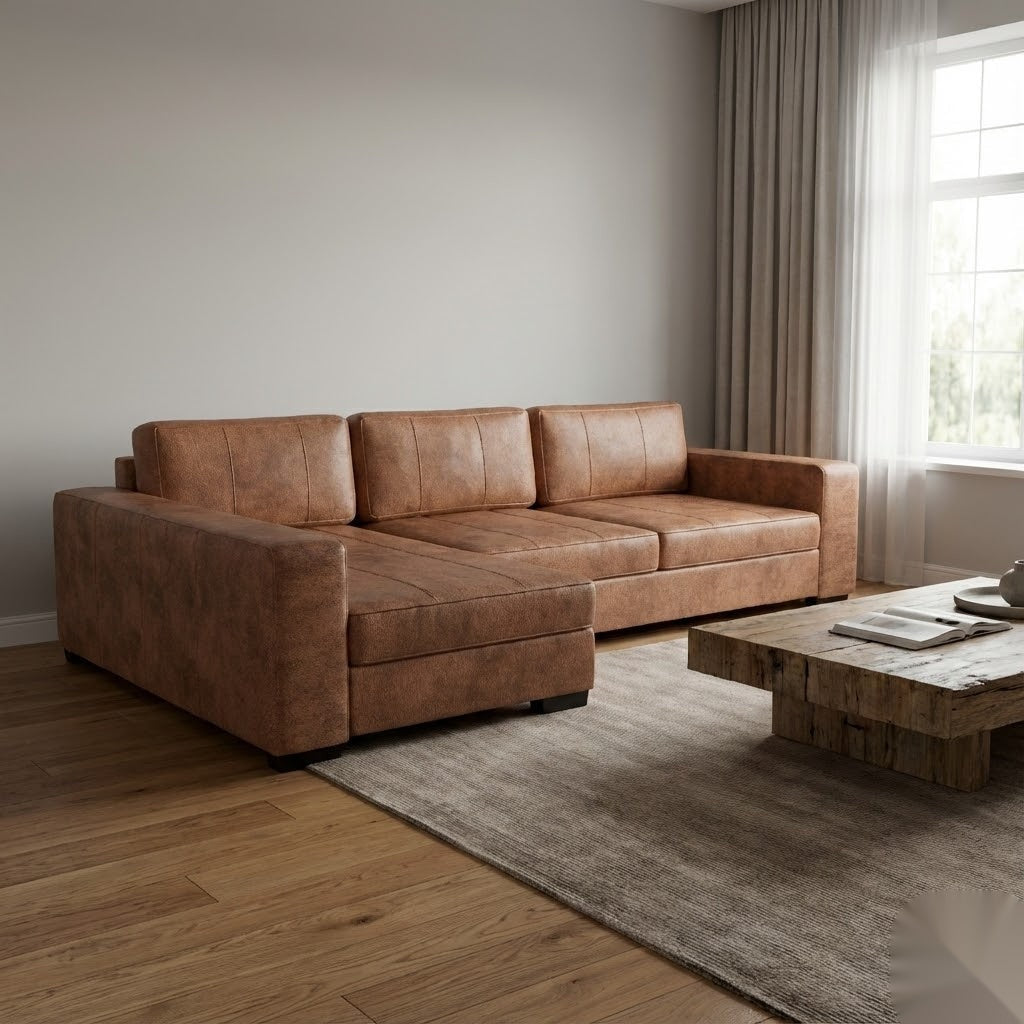 NZ Made Evoque Long-Arm with Chaise Corner Sofa | Furniture World Auckland