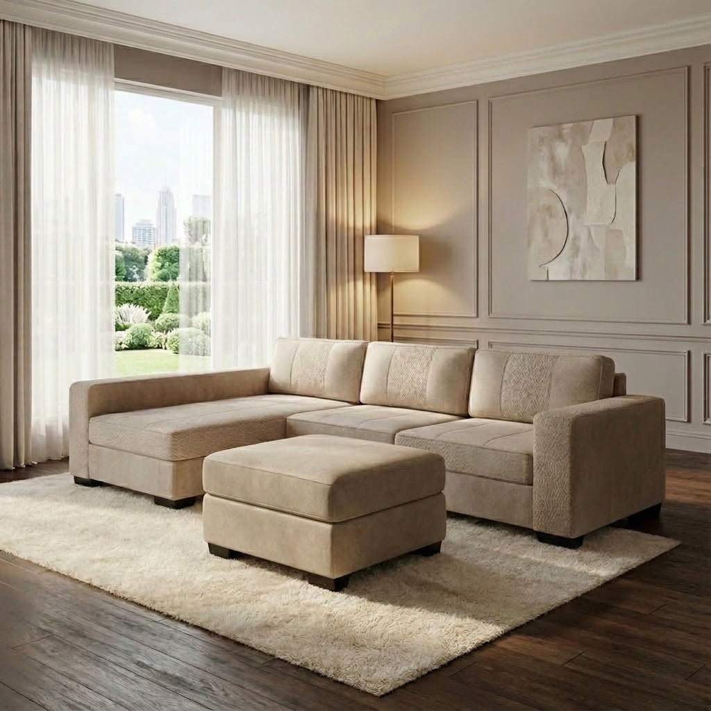 NZ Made Evoque Long-Arm with Chaise Corner Sofa | Furniture World Auckland