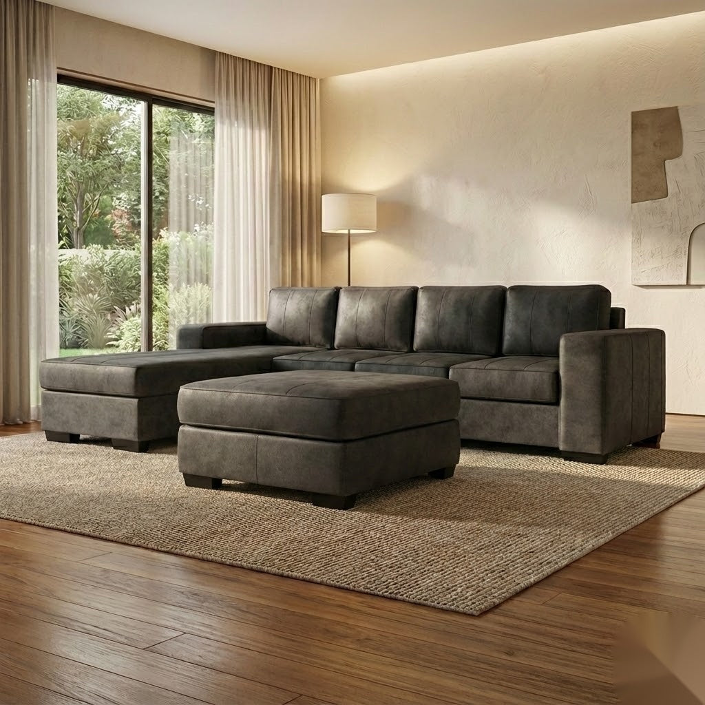 NZ Made Evoque 4 Seater with Chaise Corner Sofa | Furniture World Auckland