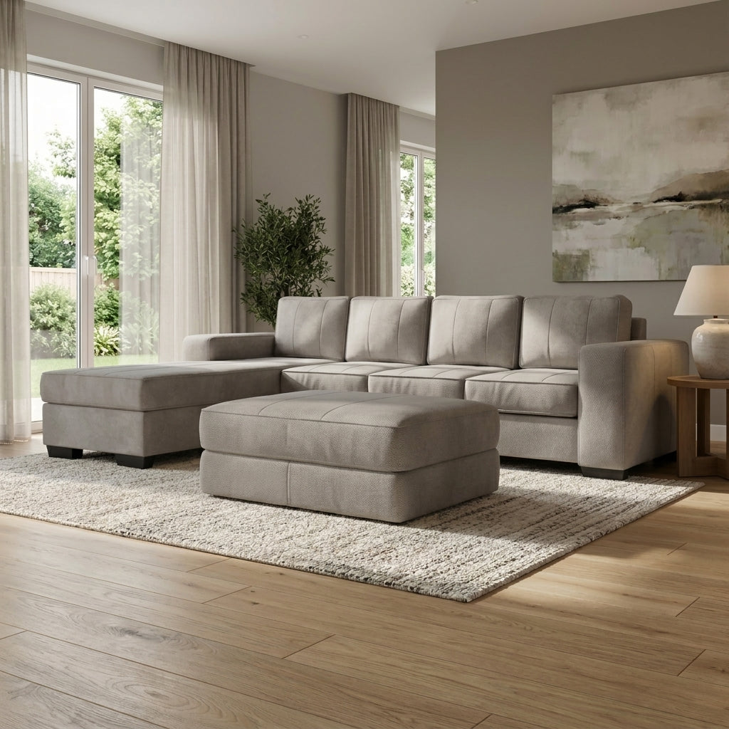 NZ Made Evoque 4 Seater with Chaise Corner Sofa | Furniture World Auckland