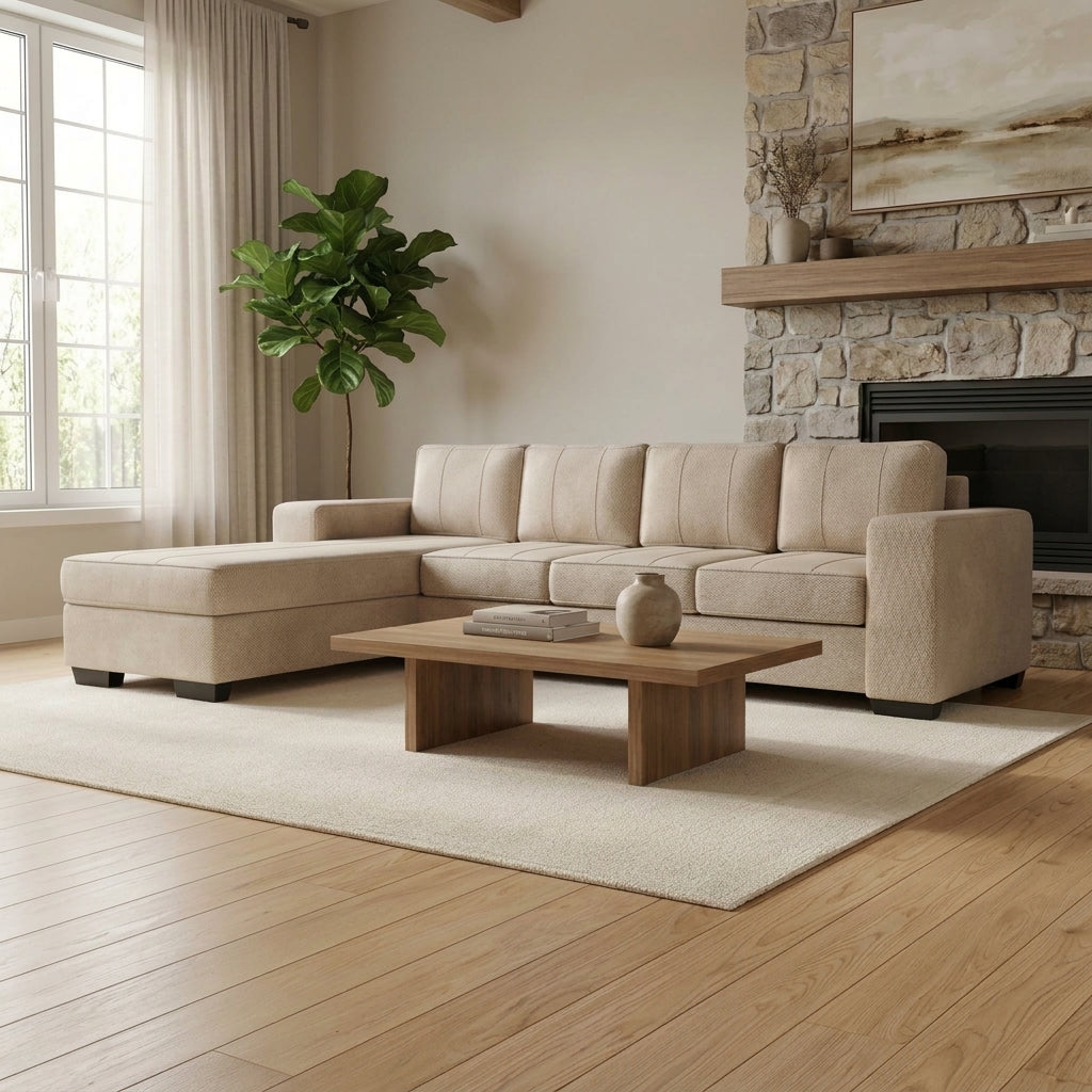 NZ Made Evoque 4 Seater with Chaise Corner Sofa | Furniture World Auckland