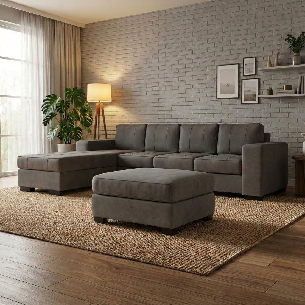 NZ Made Evoque 4 Seater with Chaise Corner Sofa | Furniture World Auckland