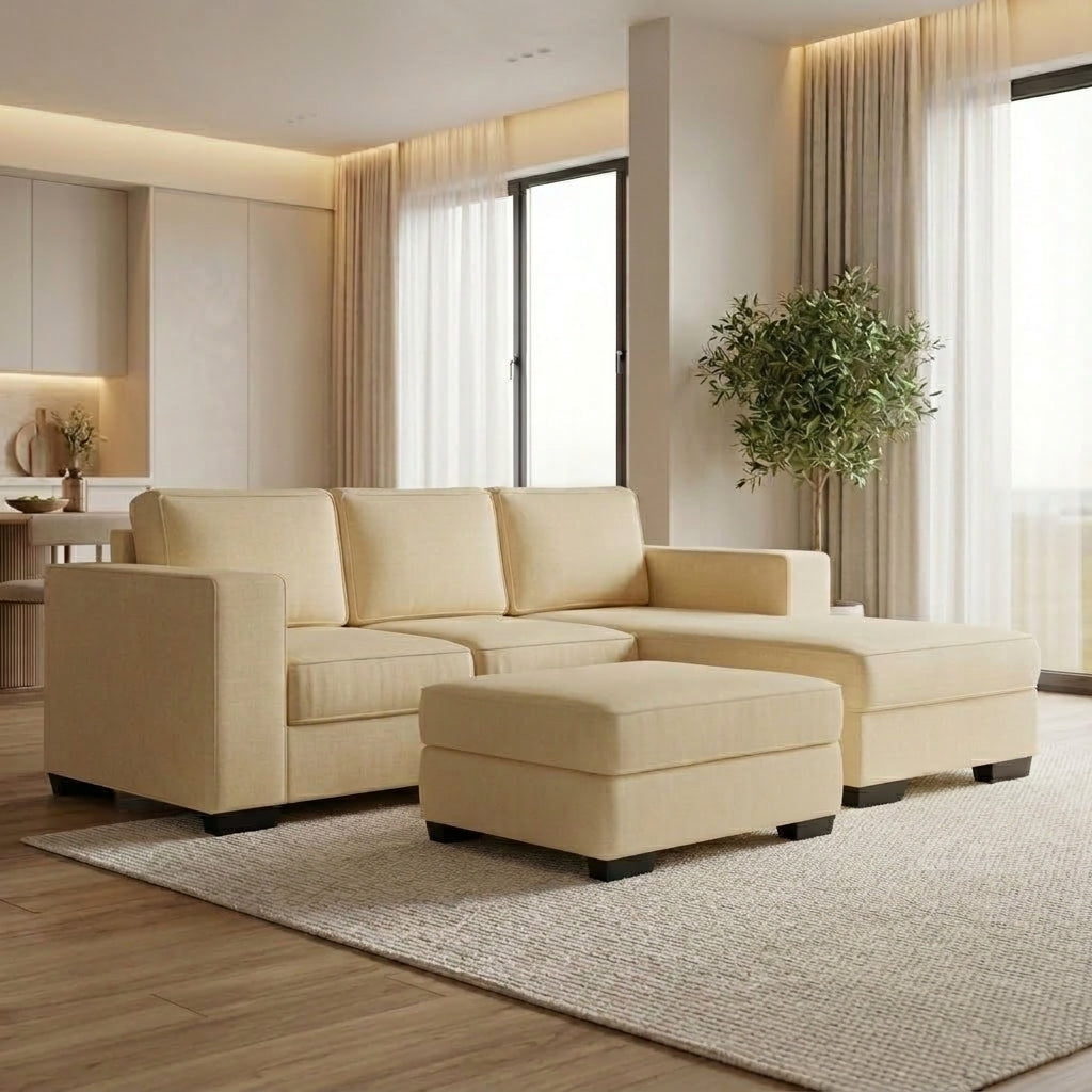 NZ Made Kiwi Comfort 3 Seater with Chaise Corner Sofa | Furniture World Auckland