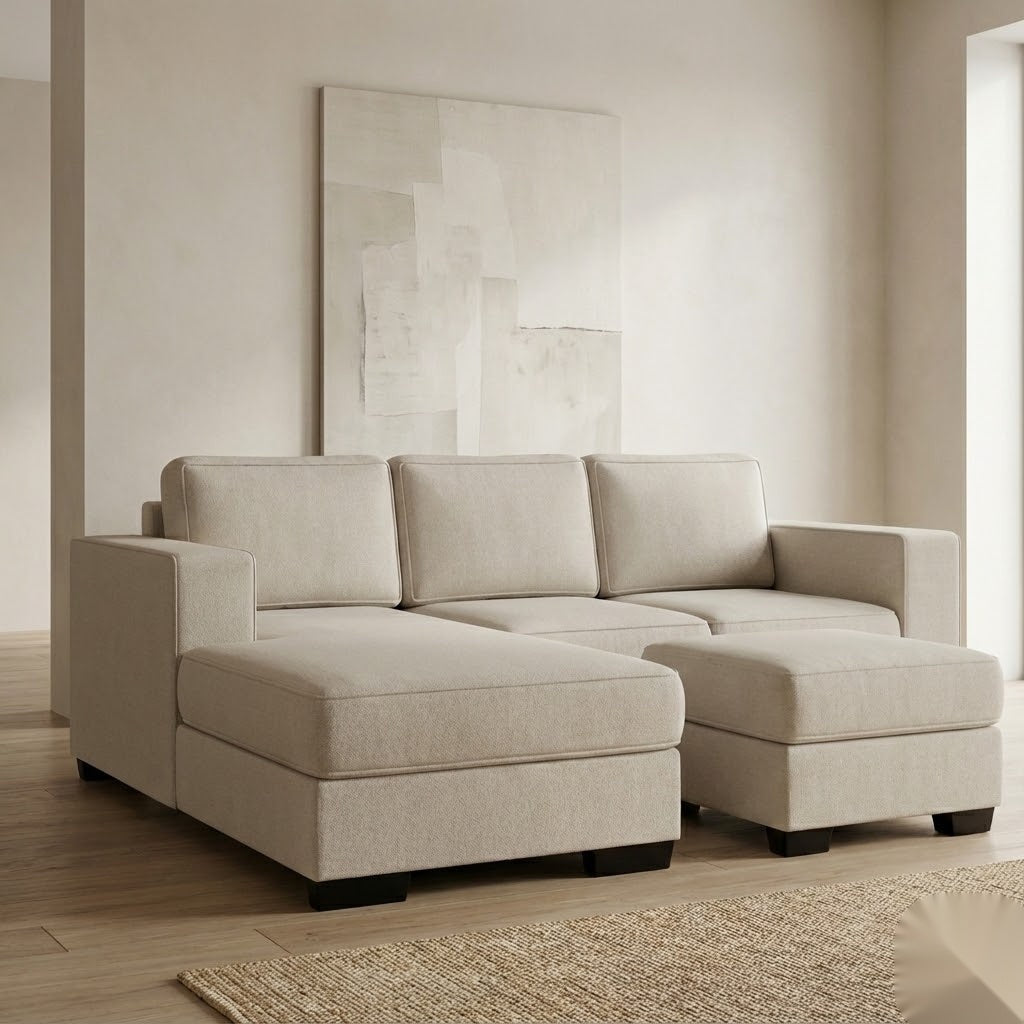 NZ Made Kiwi Comfort 3 Seater with Chaise Corner Sofa | Furniture World Auckland