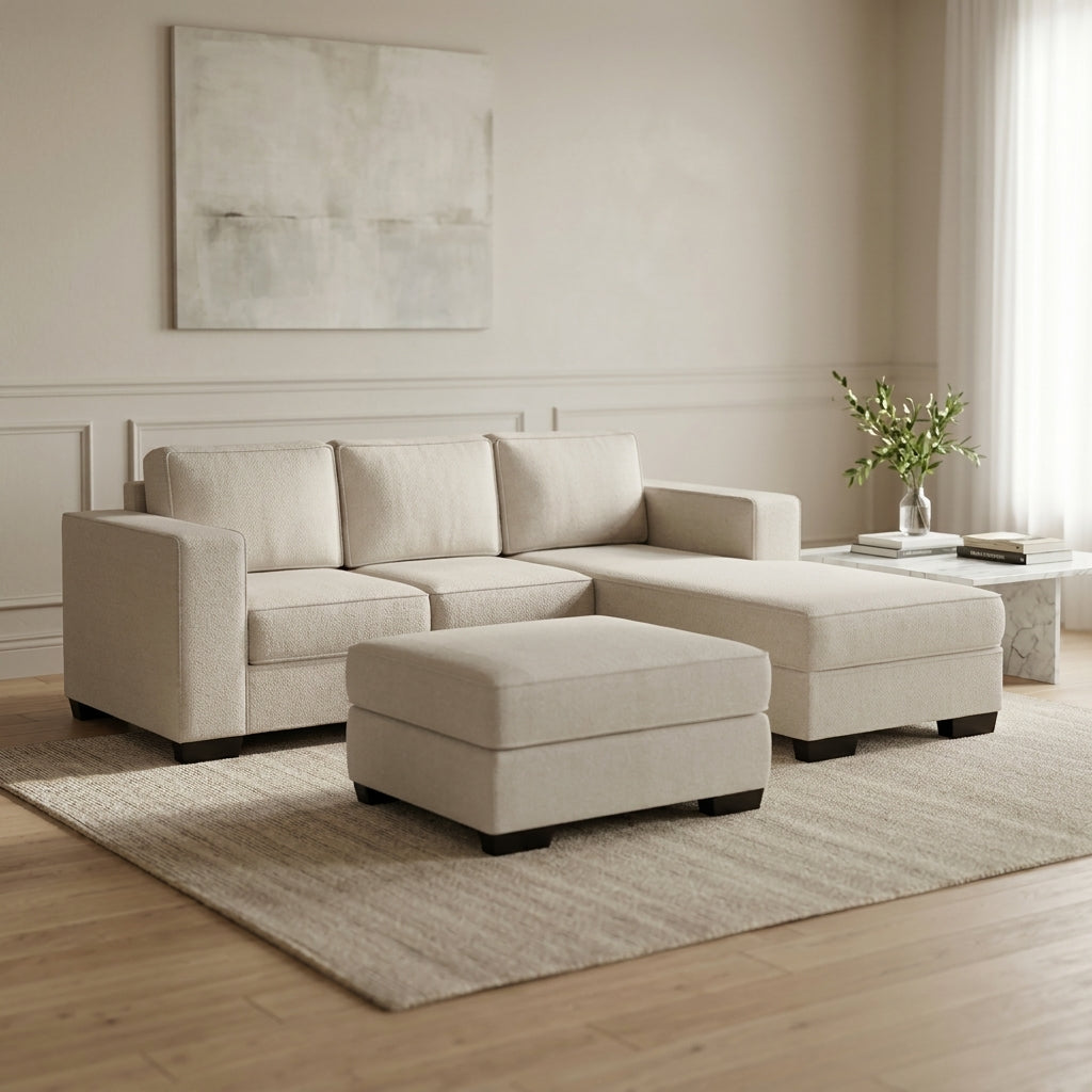 NZ Made Kiwi Comfort 3 Seater with Chaise Corner Sofa | Furniture World Auckland