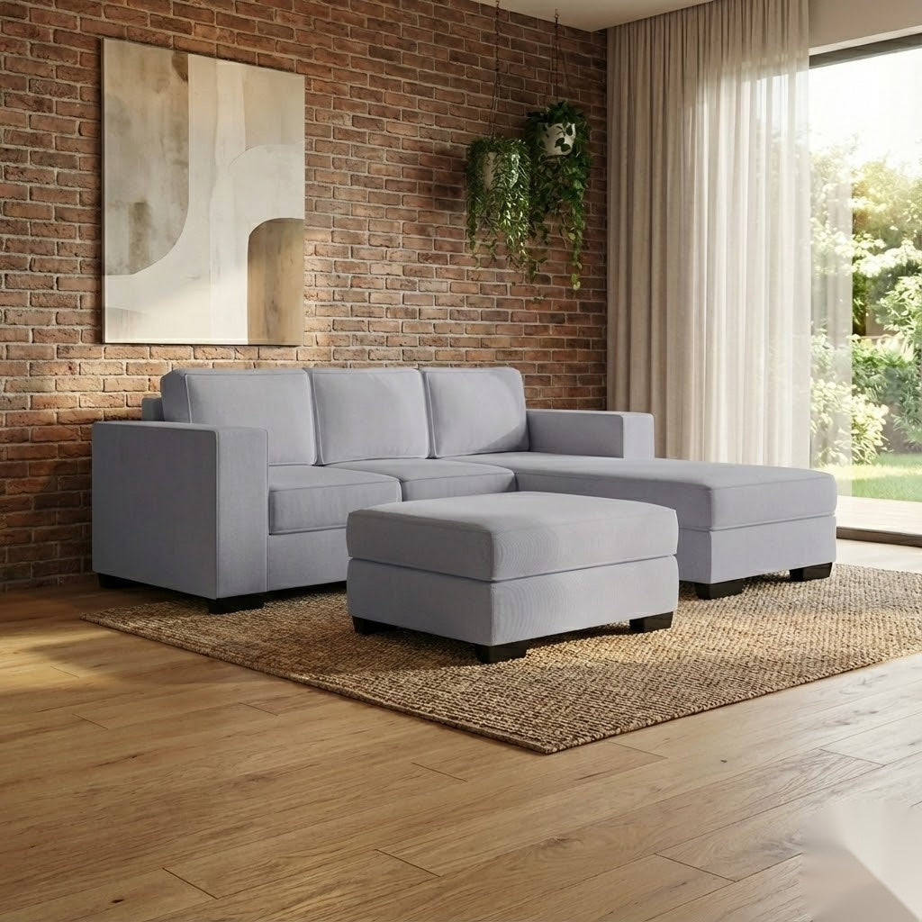 NZ Made Kiwi Comfort 3 Seater with Chaise Corner Sofa | Furniture World Auckland
