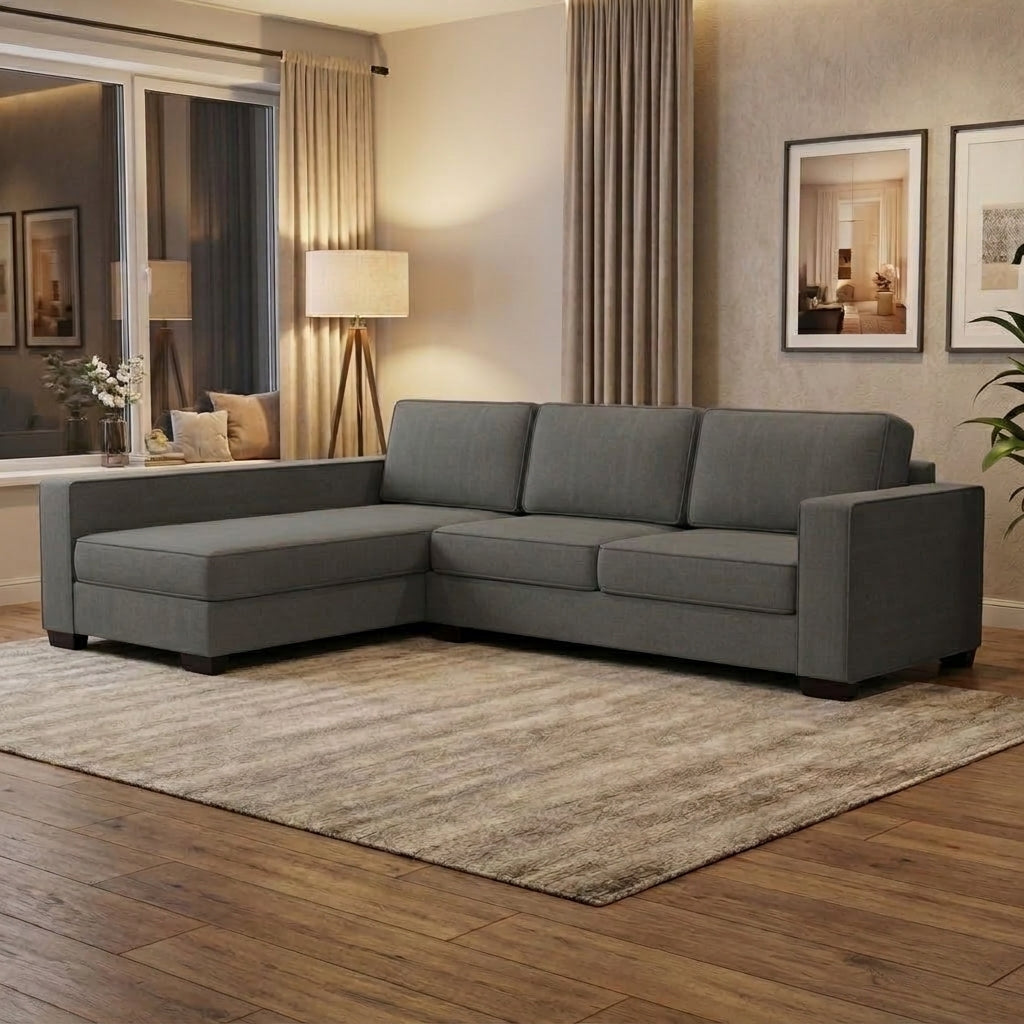 NZ Made Kiwi Comfort Long-Arm with Chaise Corner Sofa | Furniture World Auckland