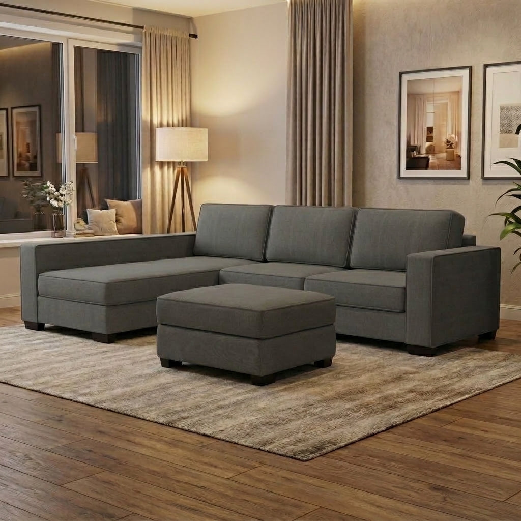 NZ Made Kiwi Comfort Long-Arm with Chaise Corner Sofa | Furniture World Auckland