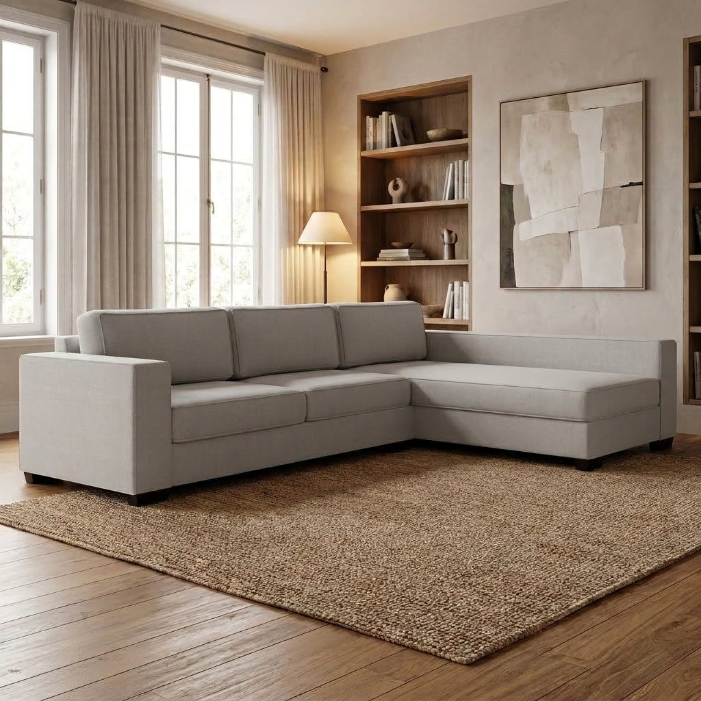NZ Made Kiwi Comfort Long-Arm with Chaise Corner Sofa | Furniture World Auckland