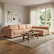 NZ Made Kiwi Comfort Long-Arm with Chaise Corner Sofa | Furniture World Auckland